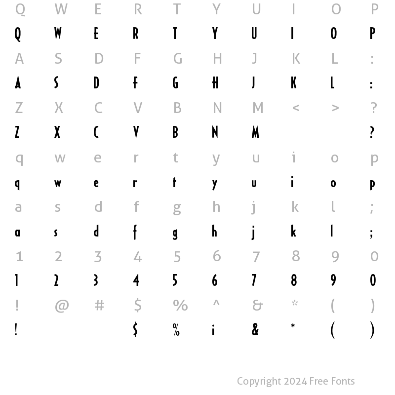 Character Map of AuCasablanca Regular