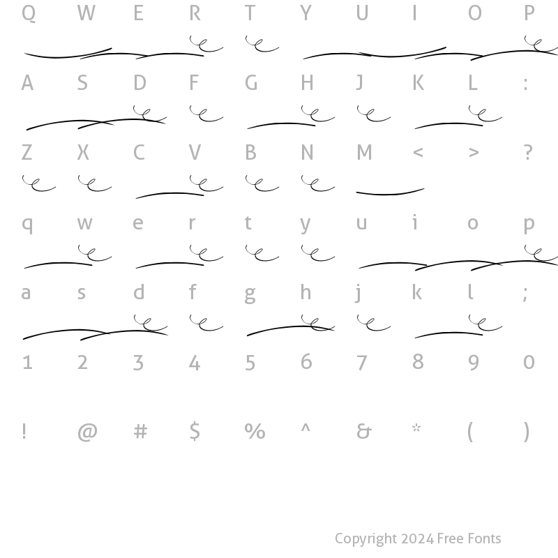 Character Map of Audentcial Swash Regular