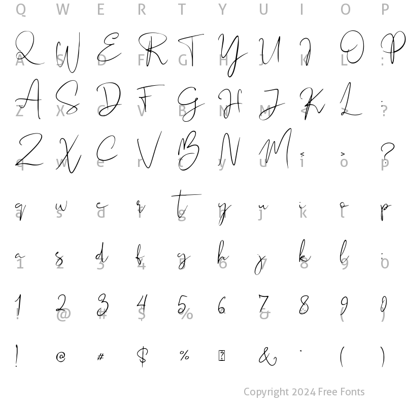 Character Map of Audhistine Regular