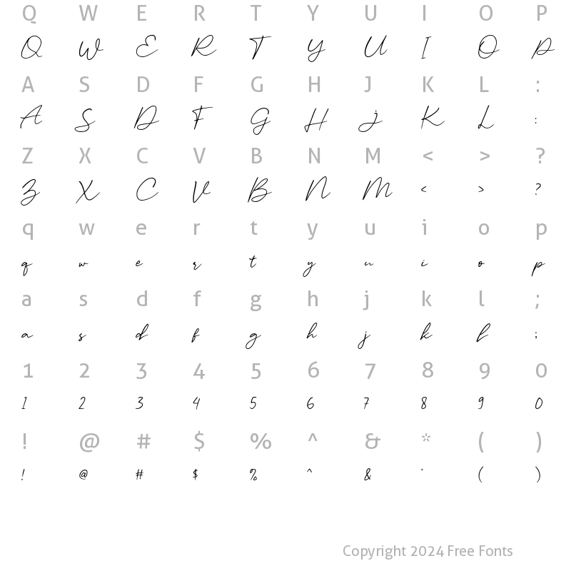 Character Map of Audys Regular