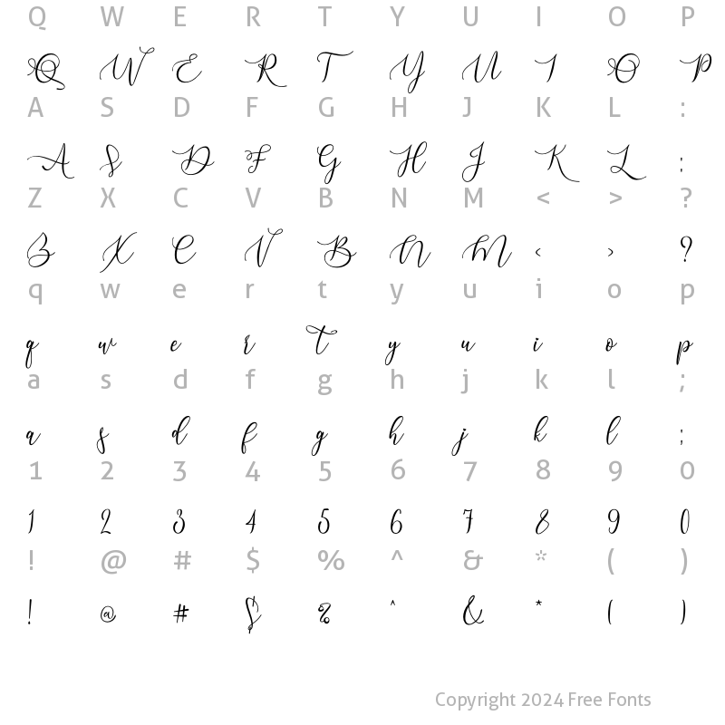 Character Map of Aughlesia Regular