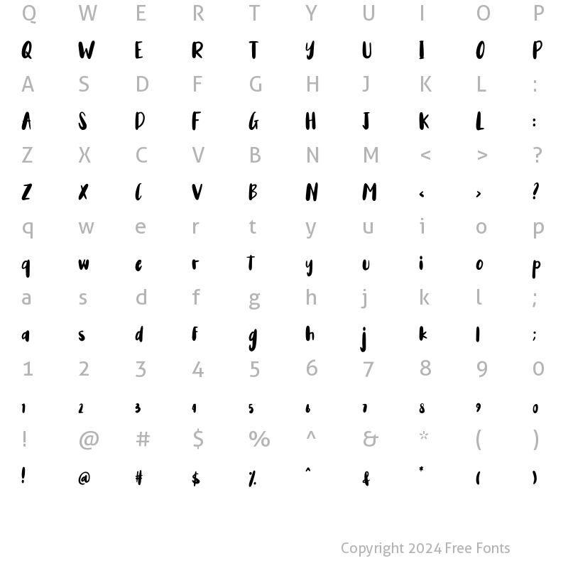 Character Map of Auglie Regular