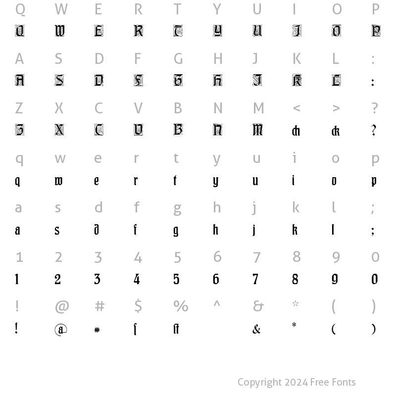 Character Map of Augusta One Regular