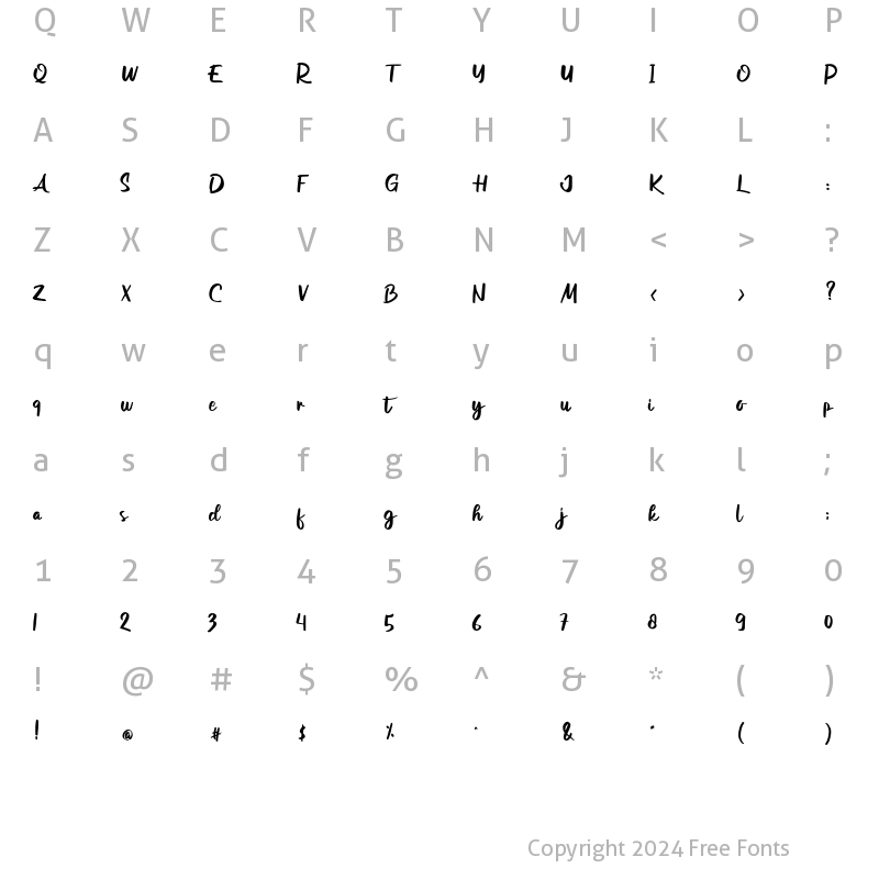 Character Map of Aulabec Regular