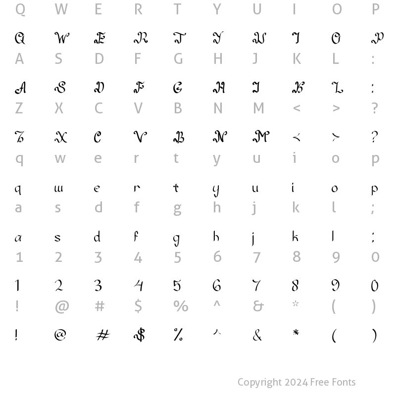 Character Map of Aulidah Regular