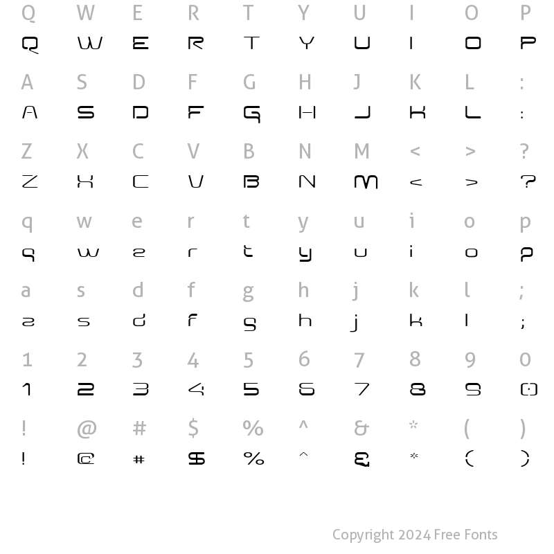 Character Map of Aunchanted Expanded Regular