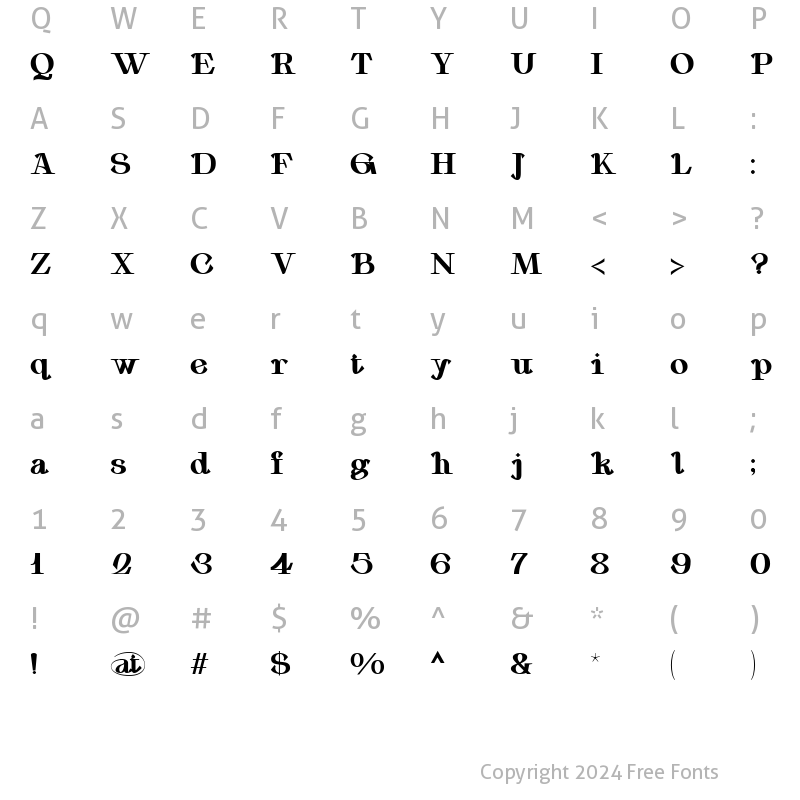 Character Map of Aupress Bold