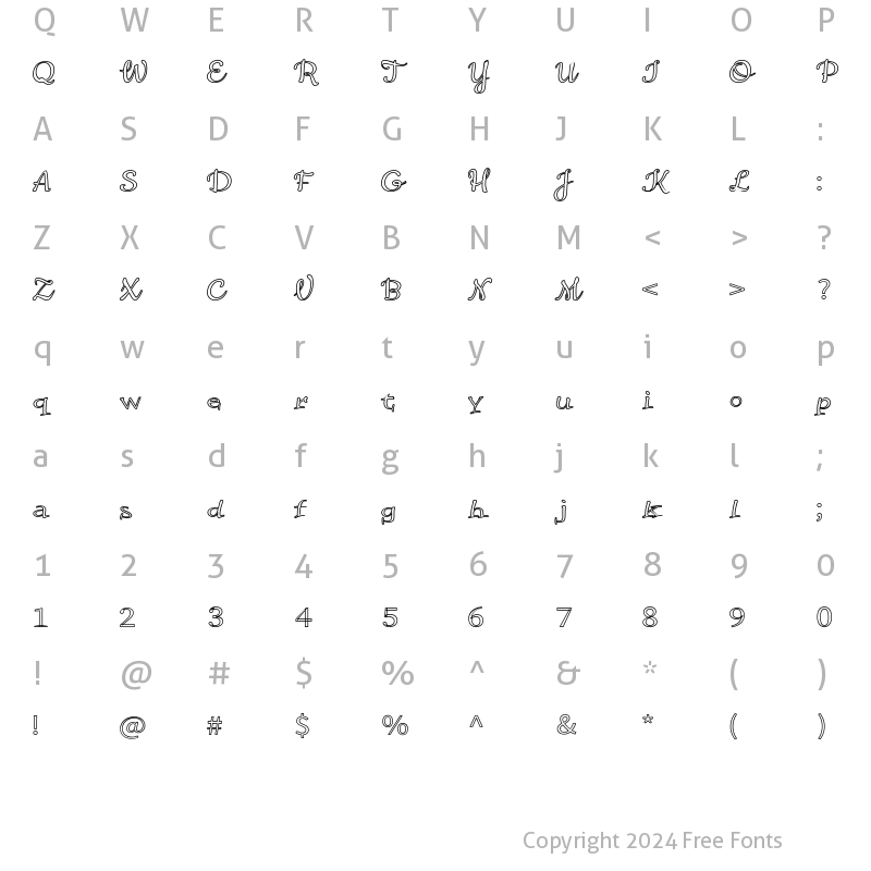 Character Map of Aurbunak Regular