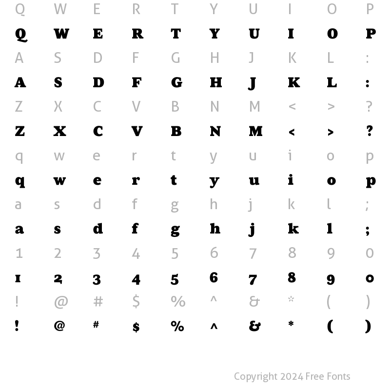 Character Map of AureaUltra Roman