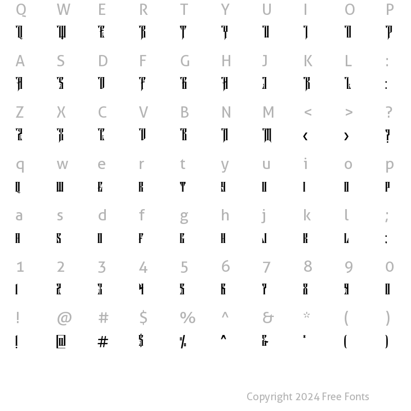 Character Map of Aurel shine Regular