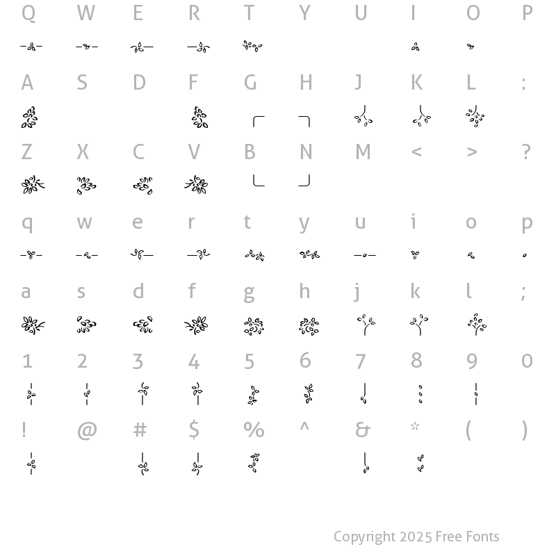 Character Map of Auriol VignetteSylvie Regular