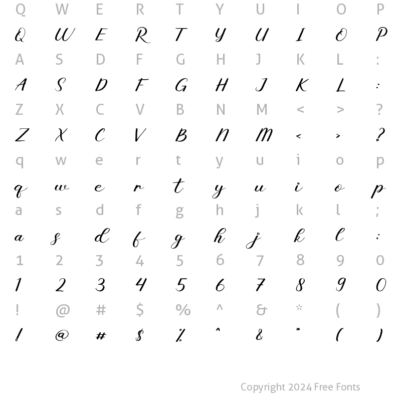 Character Map of Aurona Regular