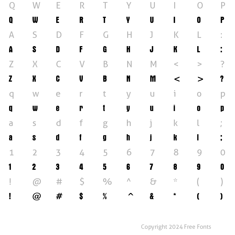 Character Map of Aurora BdCn BT Bold