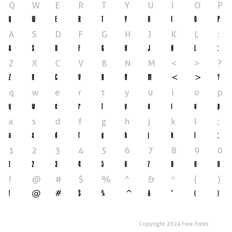 Character Map of Aurora Cn BT Regular