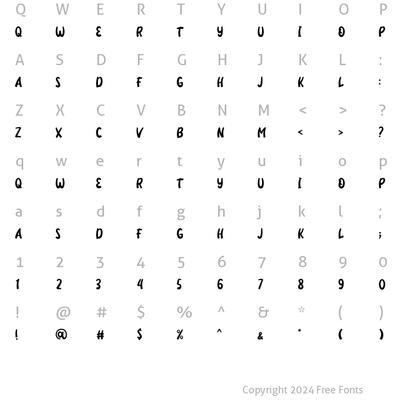 Character Map of Auros Regular