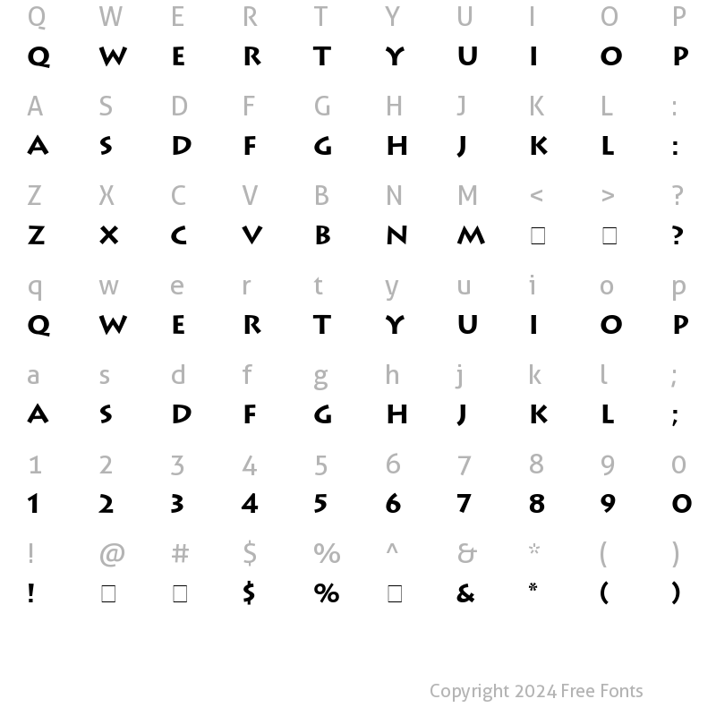 Character Map of Austere SSi Bold