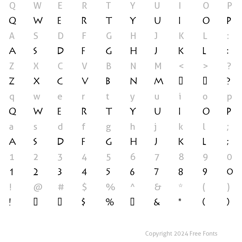 Character Map of AustereCapsSSK Regular