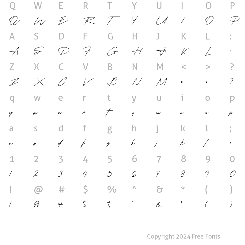 Character Map of Austin Capittal Regular