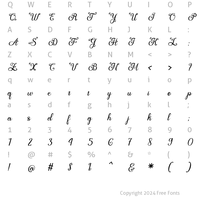 Character Map of Austin Italic