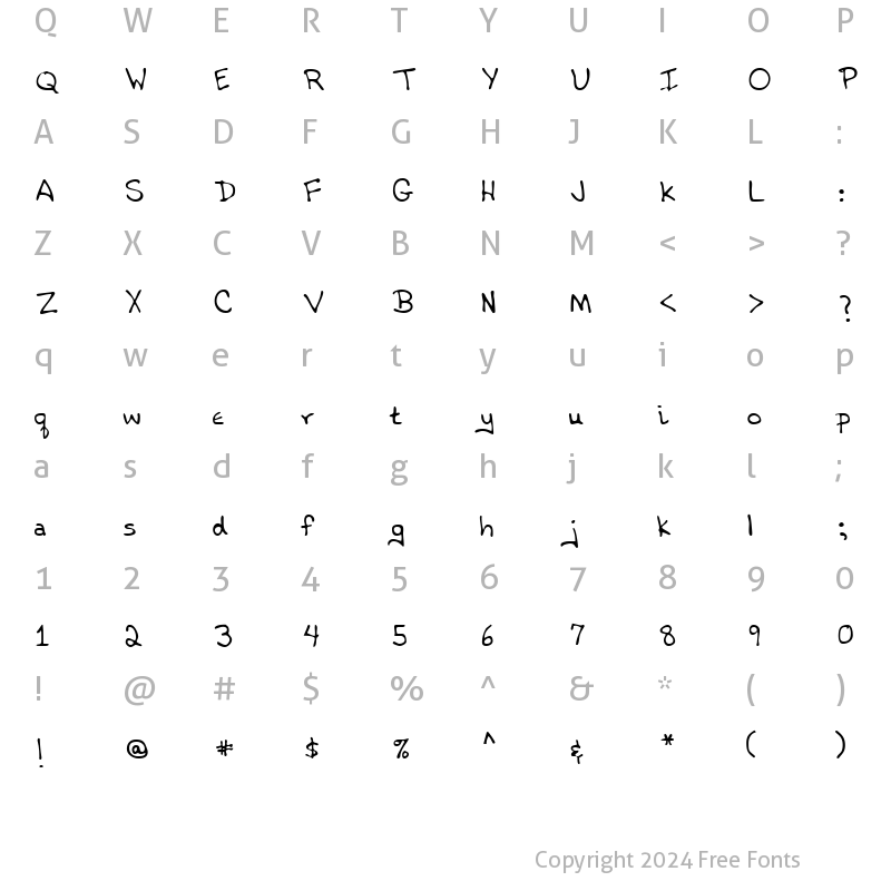 Character Map of AustinsHand Regular