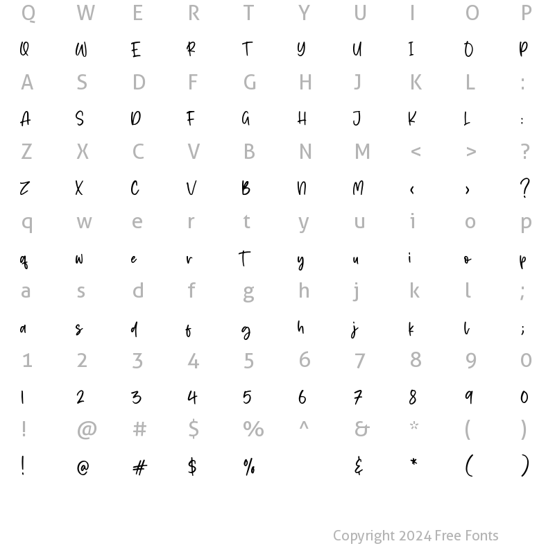 Character Map of Austrian Regular