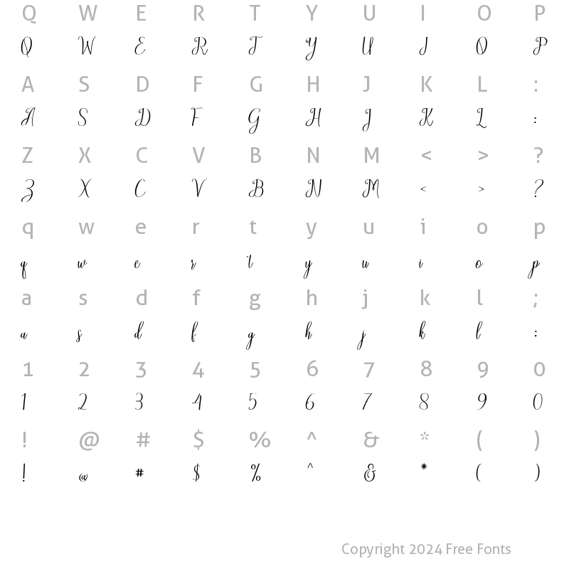 Character Map of Austtina bold Regular