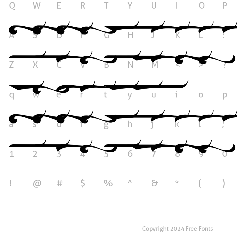 Character Map of Authentic Swash Regular