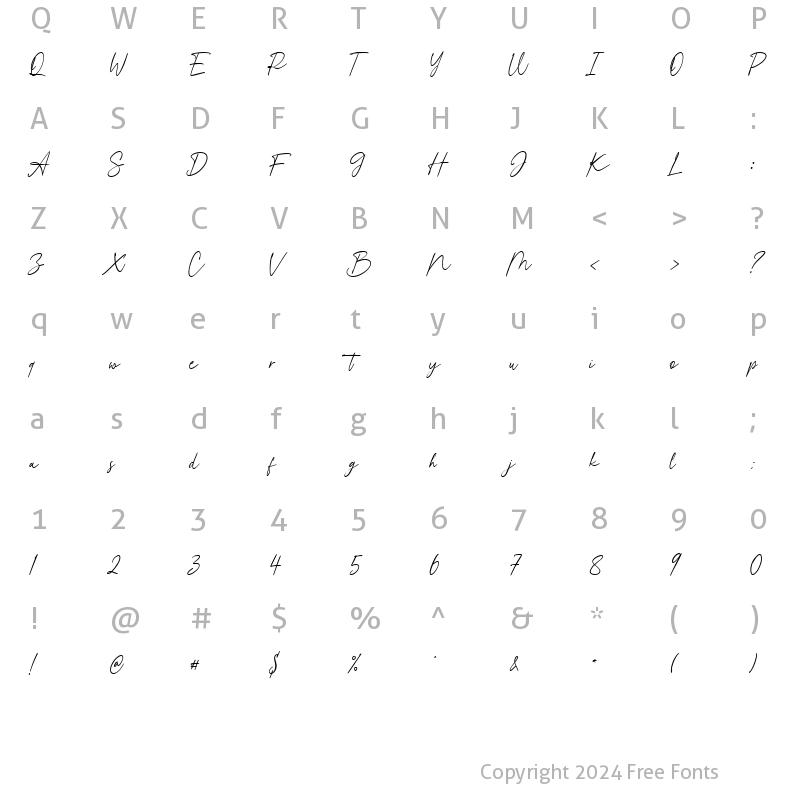 Character Map of Authorians Regular