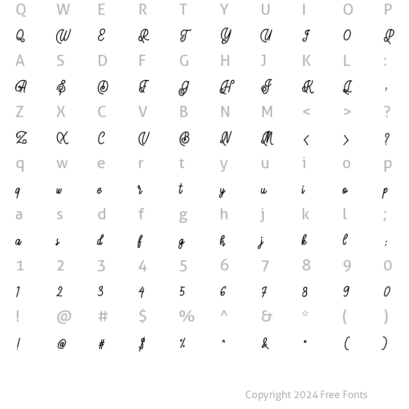 Character Map of Autige Regular