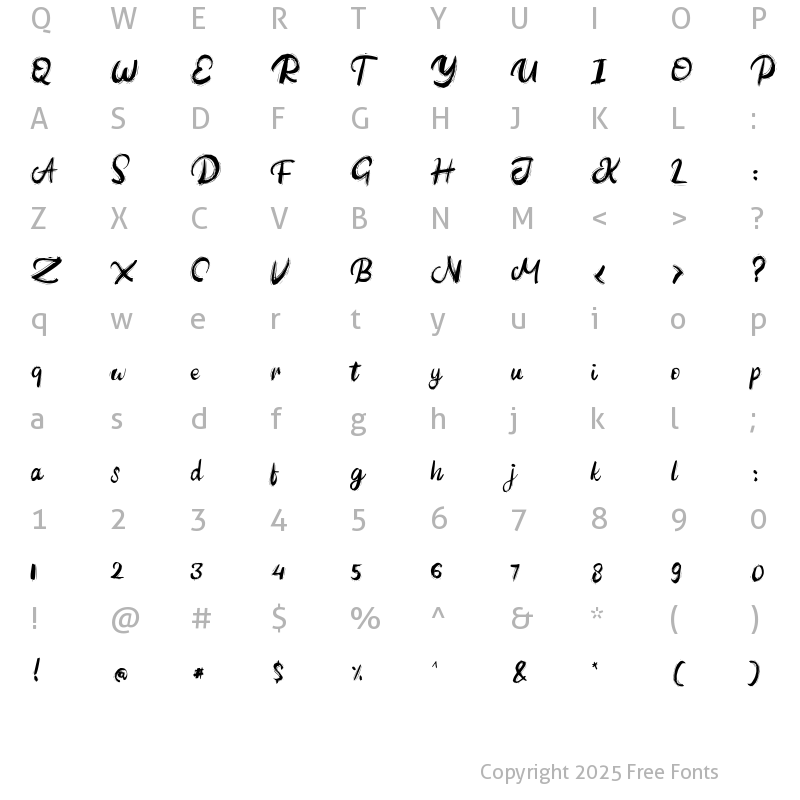 Character Map of Autined Regular