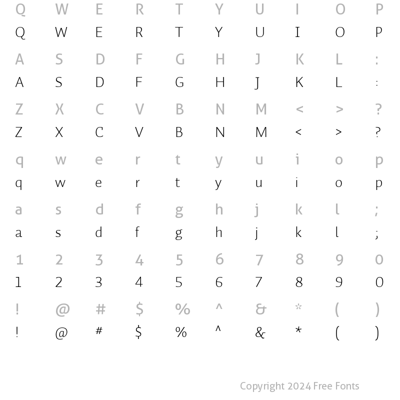 Character Map of Auto 1 Lt LF Regular