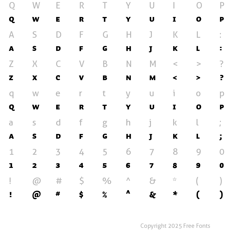 Character Map of Auto 1 SmCp Bold