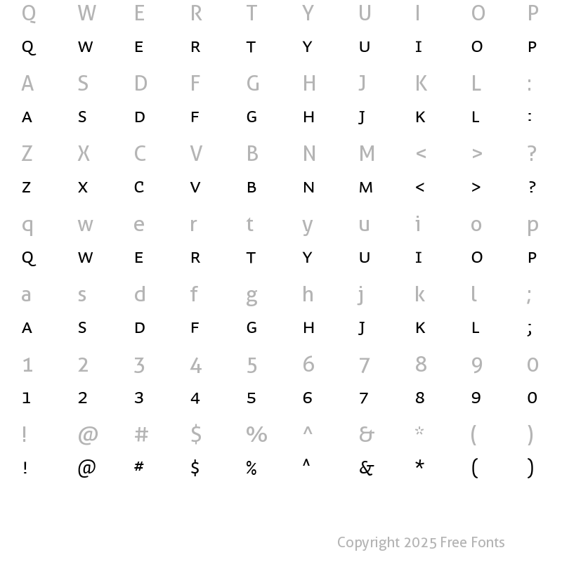 Character Map of Auto 1 SmCp Regular