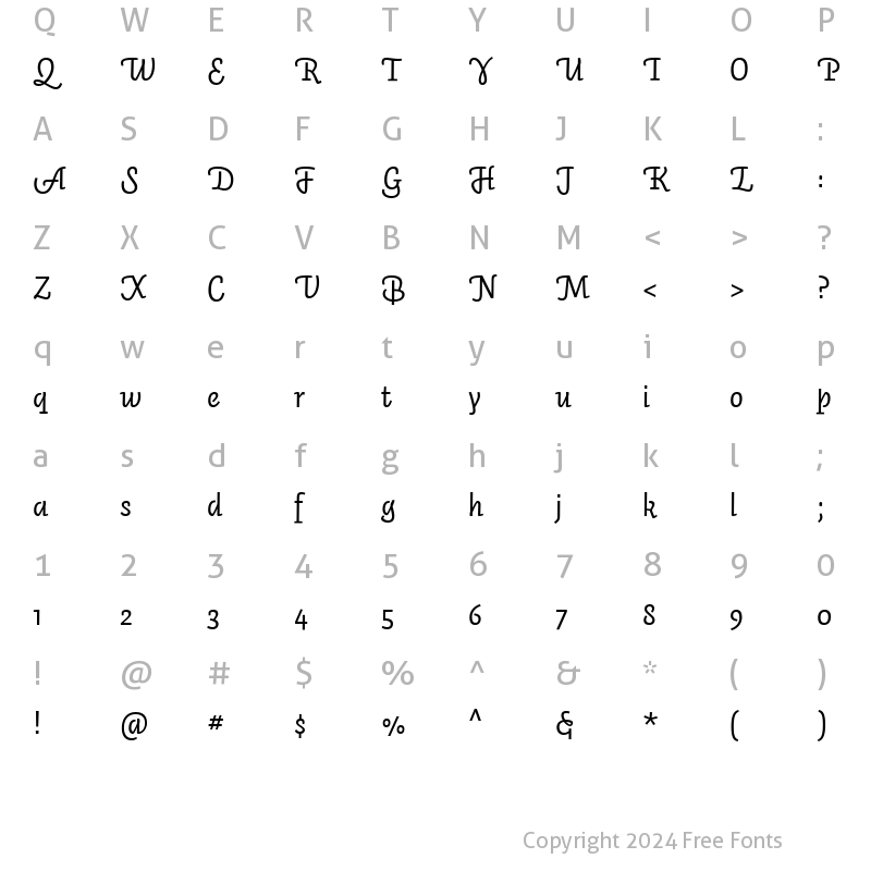 Character Map of Auto 3 Italic