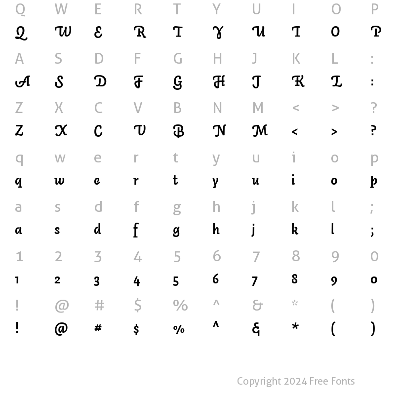 Character Map of Auto 3 Lt Bold Italic