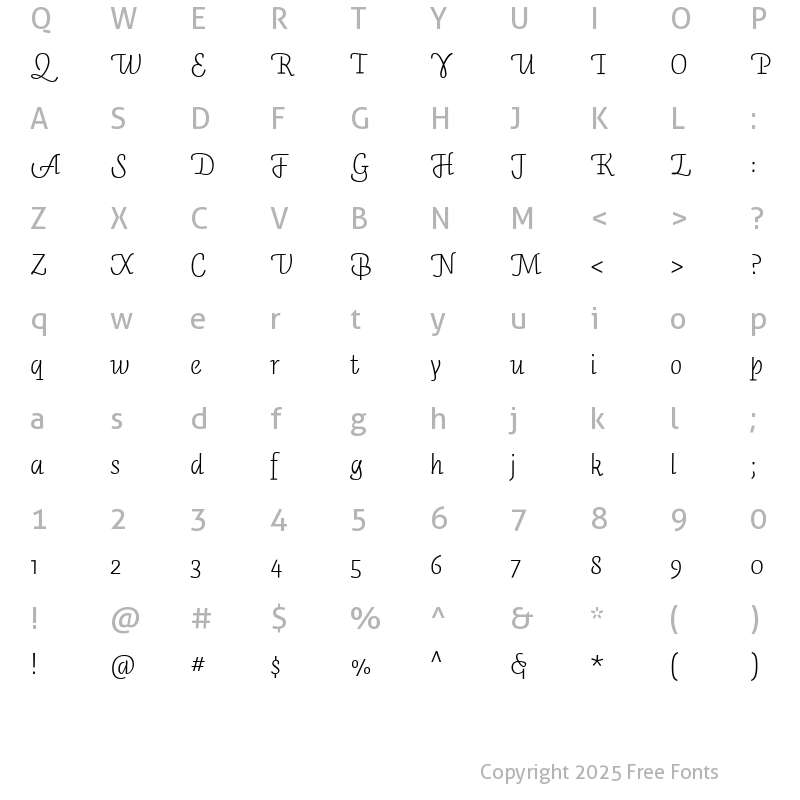 Character Map of Auto 3 Lt Italic