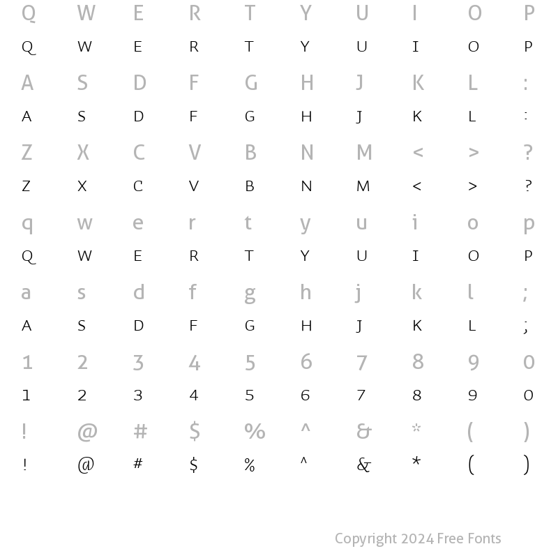 Character Map of Auto 3 Lt SmCp Regular