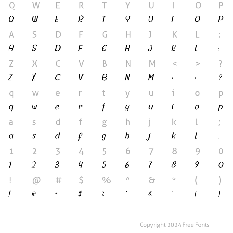 Character Map of Autocoffe Regular