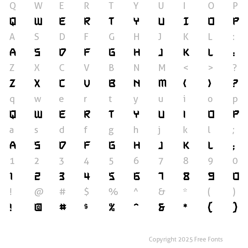 Character Map of Autodestruct BB Regular