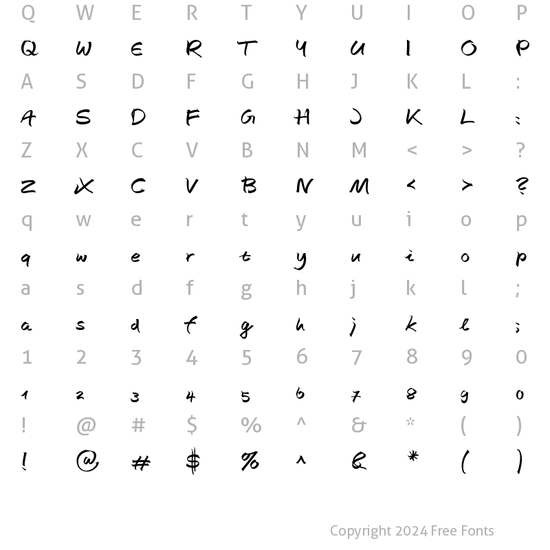 Character Map of AutographScriptEF Alt Bold