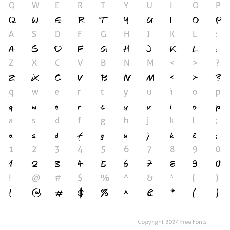 Character Map of AutographScriptEF Bold