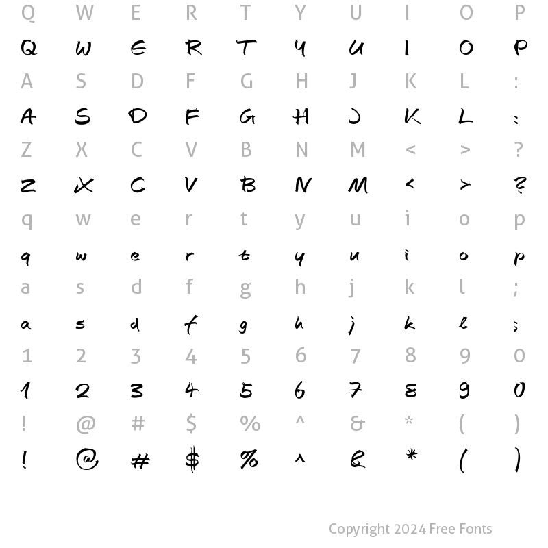 Character Map of AutographScriptEF-Bold Regular