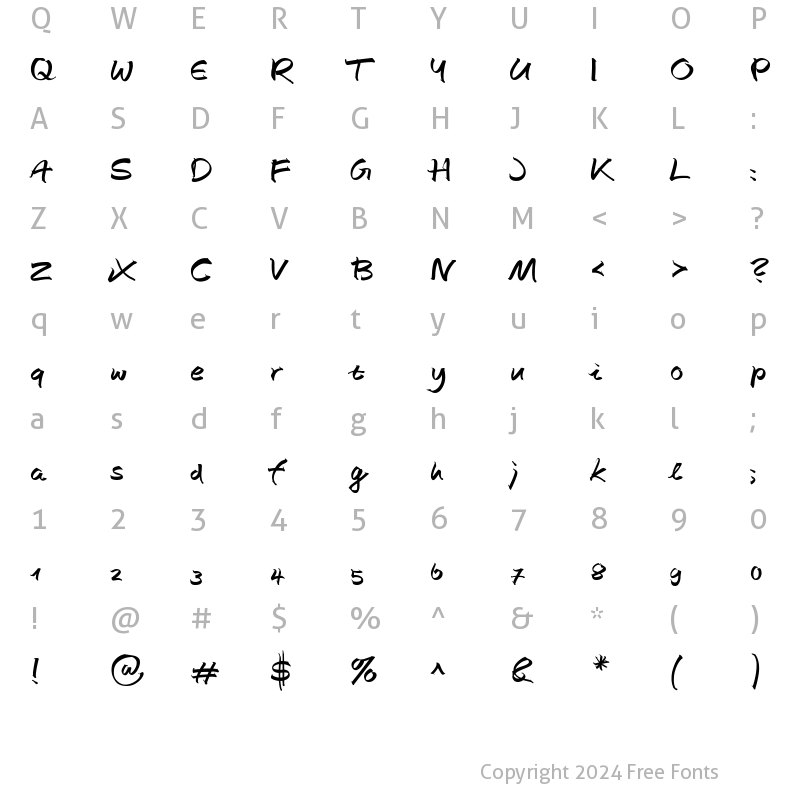 Character Map of AutographScriptEF-BoldAlt Regular