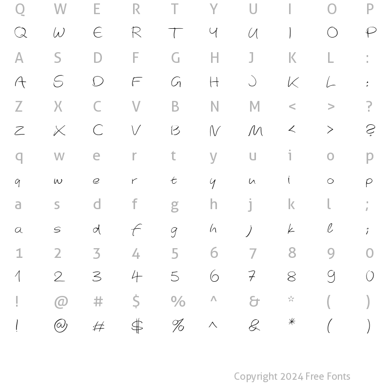 Character Map of AutographScriptEF Regular