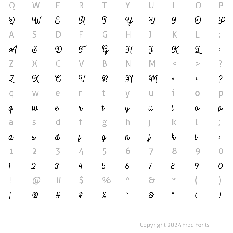 Character Map of Autoguard Regular