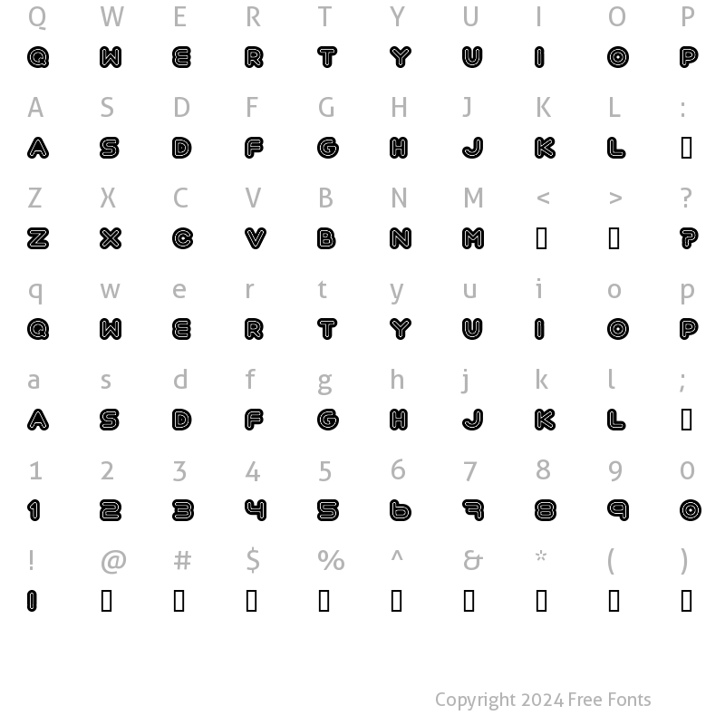 Character Map of Automania Regular