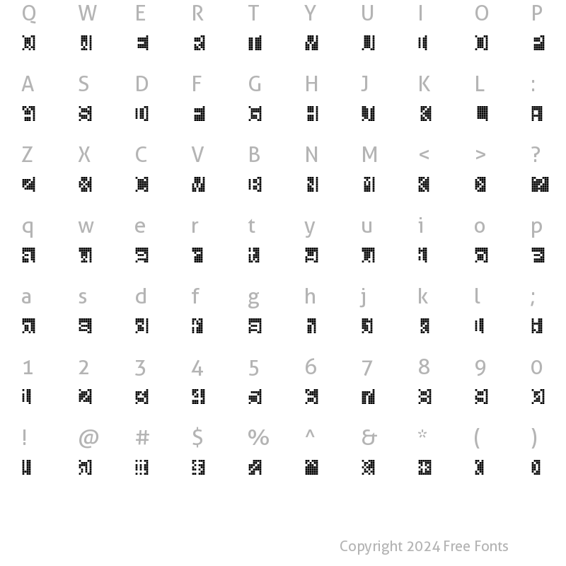 Character Map of Automation Grid Regular