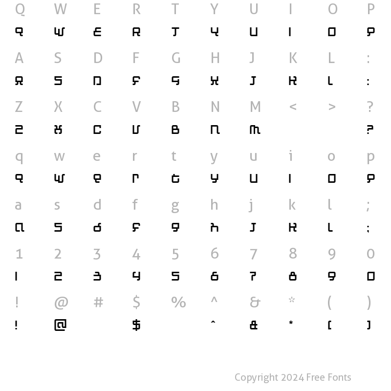 Character Map of Automind Regular