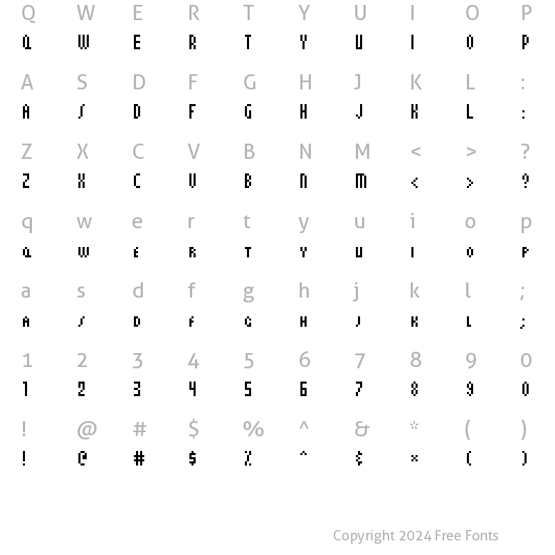 Character Map of AuX DotBitC Cond SmallCaps Regular