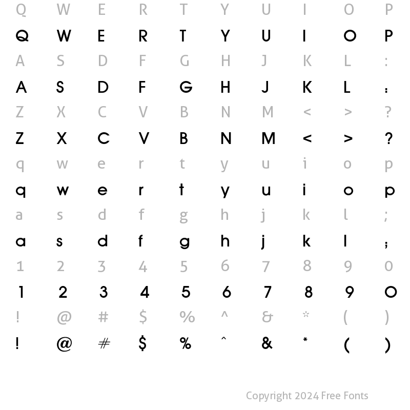 Character Map of AuxinMedium Regular